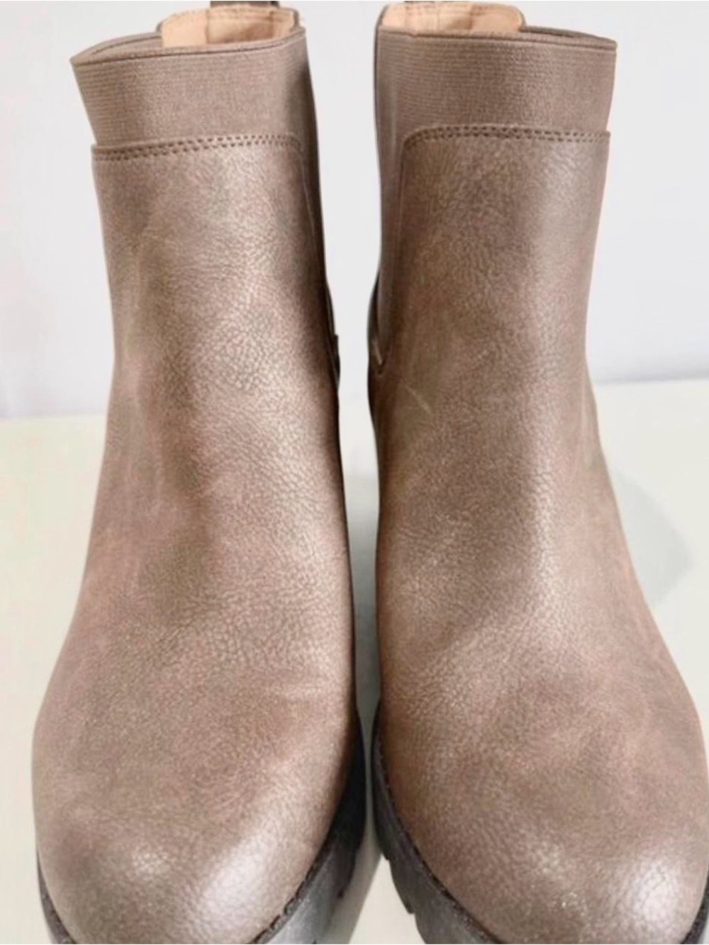 Brown Slip-On Ankle Booties